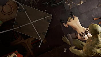 Fallout 4 blond babe takes mutant cock