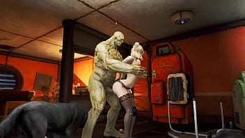 Fallout 4 blond babe takes mutant cock