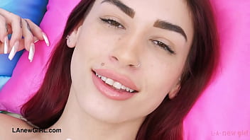 Redhead runway royalty naked clsoe up