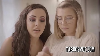 Brunette teen bff get stepbrother to fuck blonde stepsister