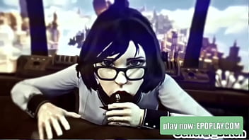 Elizabeth blowjob ends in throatpie