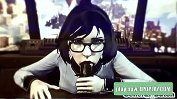 Elizabeth blowjob ends in throatpie