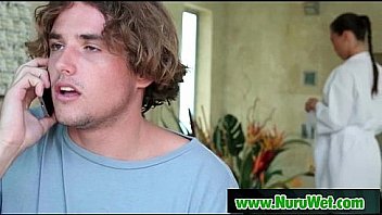 Hot asian girl gives slippery nuru massage 18