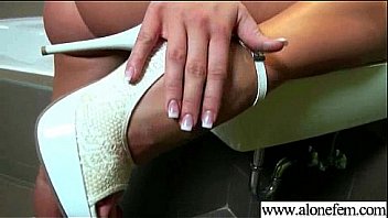 To get orgasm alone girl insert things in holes clip 04