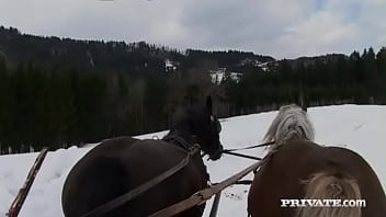 Hardcore lesbian action in the snow with angelina and virginiee