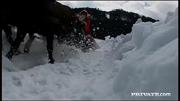 Hardcore lesbian action in the snow with angelina and virginiee