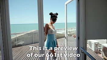 Beautiful young babe round ass big tits gives hell of a blowjob at the beach