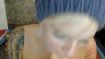 Gorgeous blonde babe with dildo on webcam