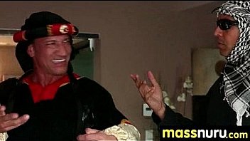 Nurumassage teen slides oily pussy on cock 24