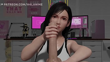 Tifa does a handjob and likes it