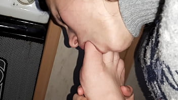 Lesbian fetishist tongue fucked my feet