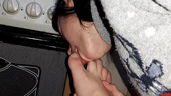 Lesbian fetishist tongue fucked my feet