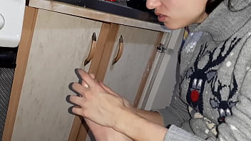 Lesbian fetishist tongue fucked my feet