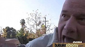 Ebony gets group cumshots 15