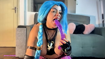 Jinx cosplay creamy pussy fuck with squirt and fart Jinx cosplay creamy pussy fuck with squirt and fart