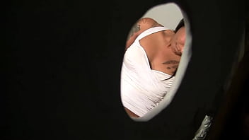 Slutty cum whore serenity sucking cock through gloryhole