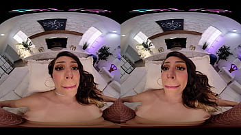 Gorgeous latina rides her sex toy in virtual reality