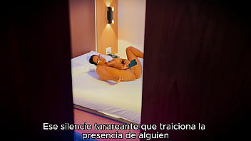 Stepmother masturbates while her stepson secretly watches her