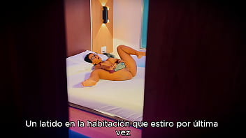 Stepmother masturbates while her stepson secretly watches her