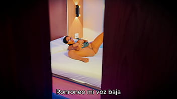 Stepmother masturbates while her stepson secretly watches her