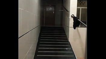 Pareja en la calle cogiendo en las escaleras Pareja en la calle cogiendo en las escaleras