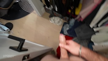 Trapped in the closet with my naked stepsis "shh i don't want mom to hear" beca barbie