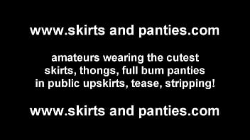 Sexy amateur cuties in skirts and panties