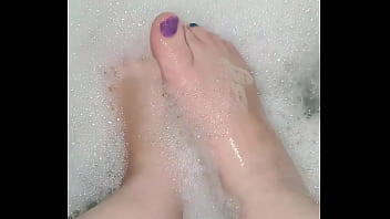 Feet getting washed