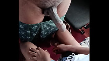 Hot black girl playing with his boyfriend black hard dick