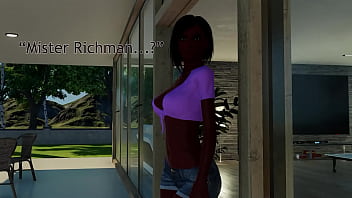 Ebony girl visits rich neighbour Ebony girl visits rich neighbour