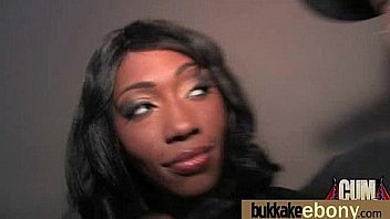 First time ebony with a group of white dicks