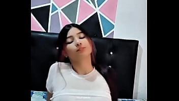 Porn actress touches her tasty pussy