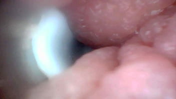 Let's take a peek into my juicy pussy together endoscope camera