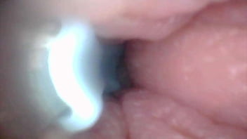 Let's take a peek into my juicy pussy together endoscope camera