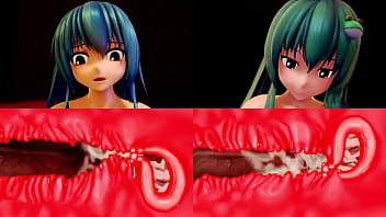 Touhou sanae kochiya and tenshi hinanai