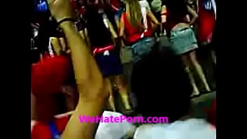 Girls show their panties to cheer on the team