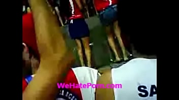 Girls show their panties to cheer on the team Girls show their panties to cheer on the team