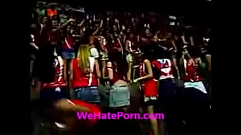 Girls show their panties to cheer on the team