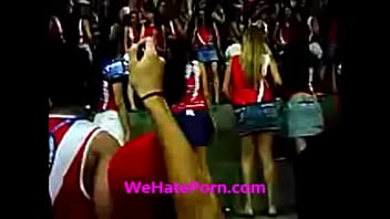Girls show their panties to cheer on the team