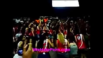 Girls show their panties to cheer on the team