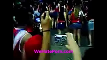 Girls show their panties to cheer on the team