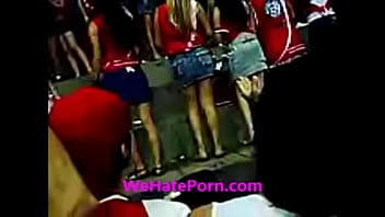 Girls show their panties to cheer on the team Girls show their panties to cheer on the team