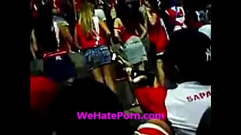 Girls show their panties to cheer on the team