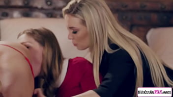 Giselle palmer casts a spell and makes her stepmom serene siren horny with her stepaunts help they were able to satisfy her by licking her pussy