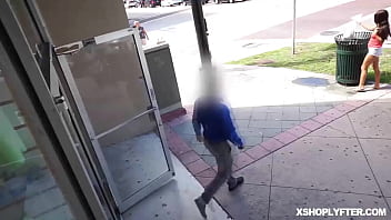 Tiny horny girl stealing dildos