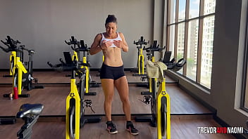 Fit babe teases at the gym and gets fucked twice at home