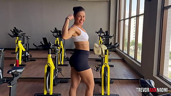 Fit babe teases at the gym and gets fucked twice at home