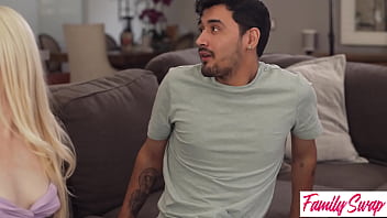 Haley spades jerks rico's virgin cock as jamie deep throats into family orgy