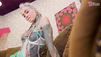 Dreadlocks hippie pornstar gives a big cock sloppy blowjob and anal ride