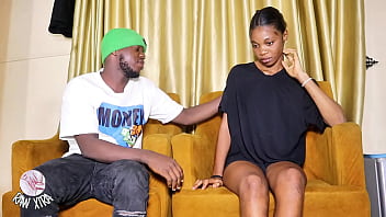 She was home alone when her sisters boyfriend came to visit but her sister wasn't around and they end up having a hot fuck